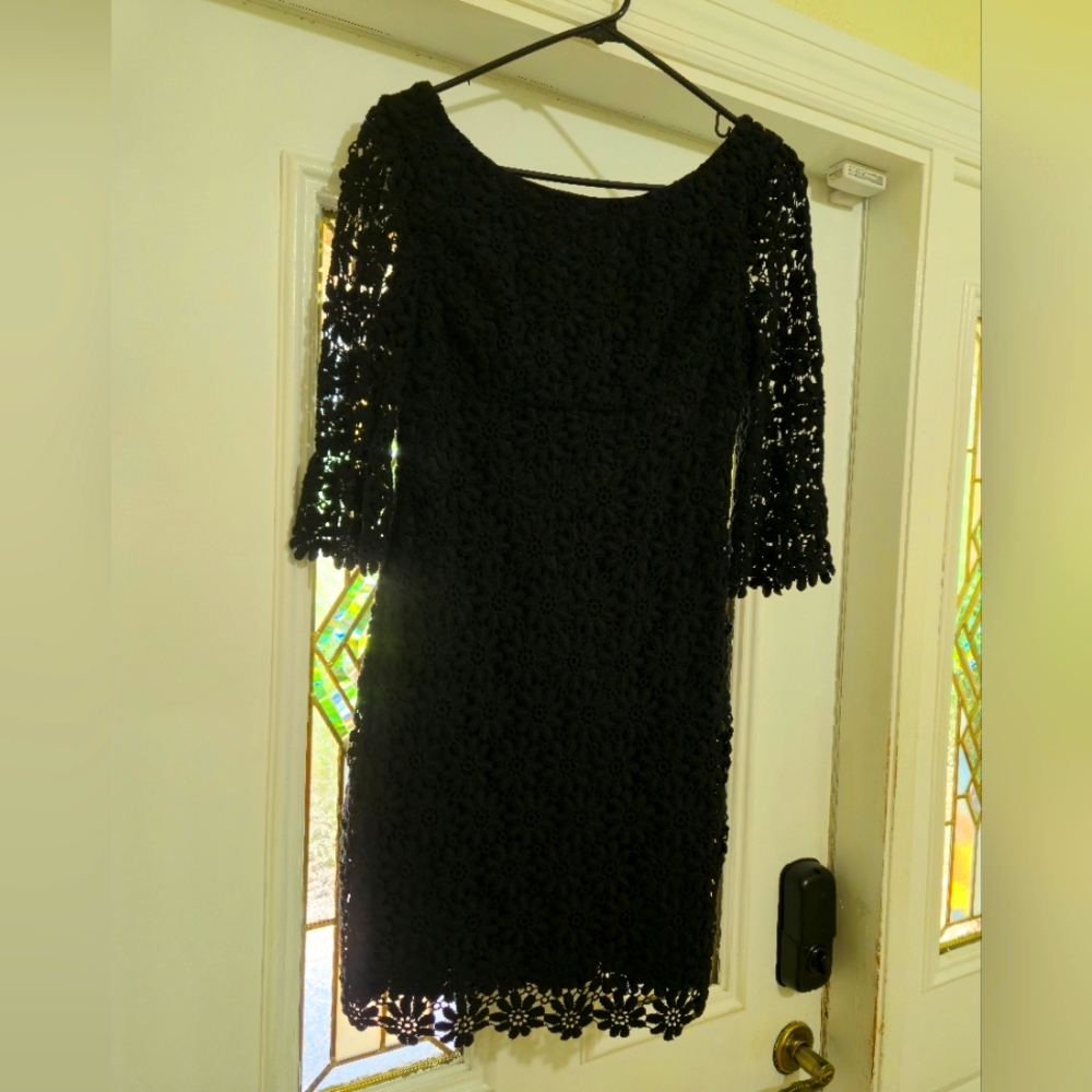 Lilly Pulitzer Elegant Black Shayna Flora Lace Dress  Size 0  In Beautiful Cond.